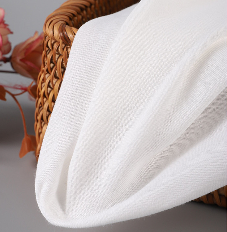 40S Thin Summer Combed White Cotton Gauze Fabrics Without Chemical