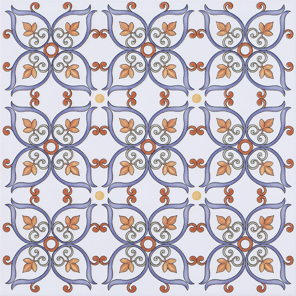 Non-Slip White And Red 20x20cm Wall Ceramic Floret Tiles For Kitchen And Durable Floor Tile For Balcony