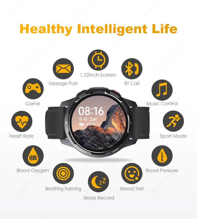 1.32'' TFT Screen Android Fitness Smart Watch Sleep Tracker Heart Rate Monitoring