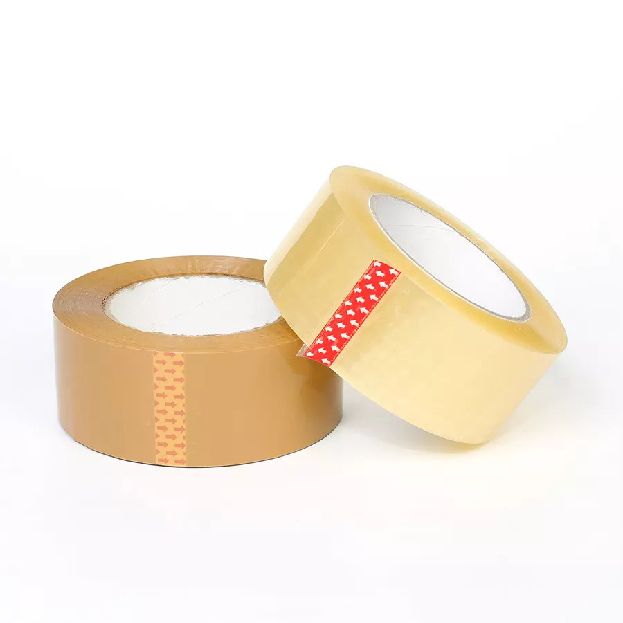 2inches X 100yards Clear And Brown Bopp Adhesive Strong Acrylic Packing Tape Roll With For Packing Shipping