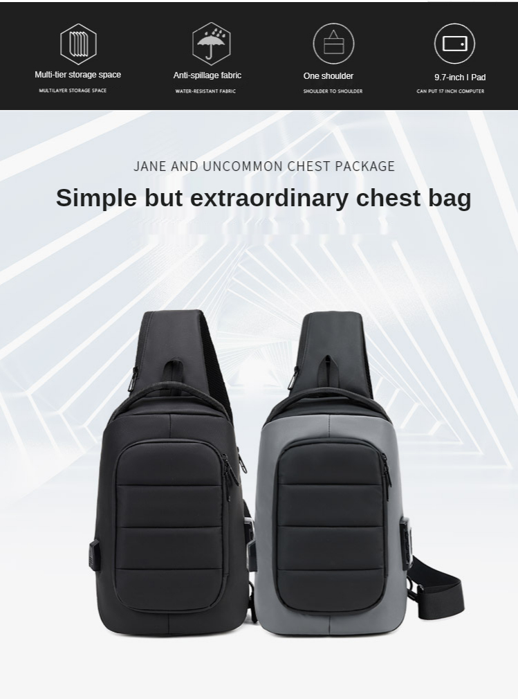 900D Laminating Oxford Anti Theft Chest Bag
