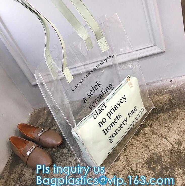 Toiletry Cosmetic Pvc Handle Bag, pvc bag withTube handle custom popular pvc bag wholesale, Waterproof Transparent Cosme