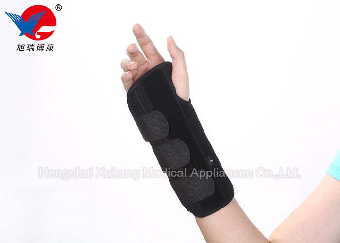 Medical Aluminum Alloy Wrist Support Brace Black Air Permeable For Left And Right