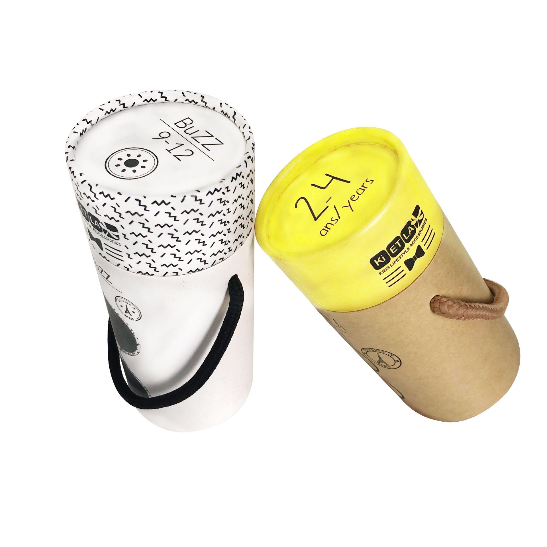 Handmade CMYK Cardboard Paper Cylinder Tube Box Packaging For Socks And Underwear
