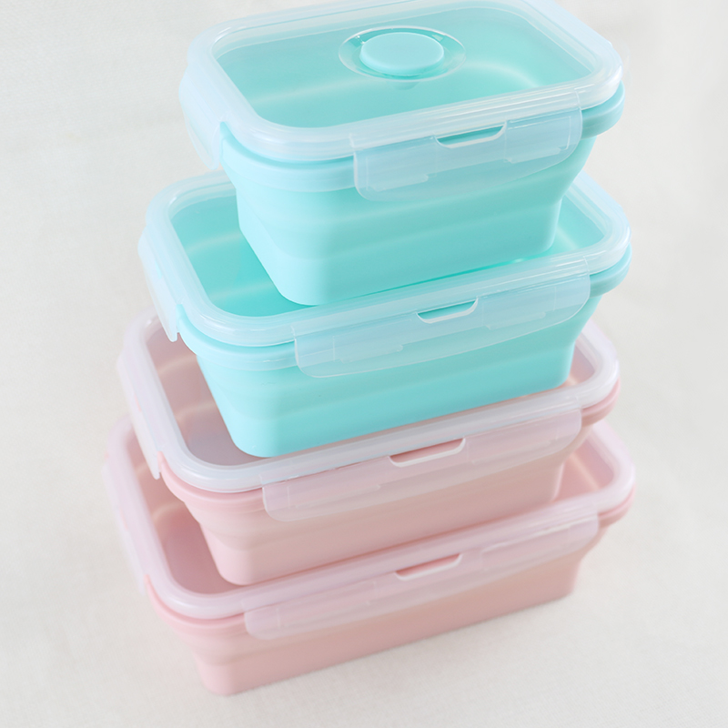 Food Grade Silicone Collapsible Lunch Box Foldable Sustainable With Lid