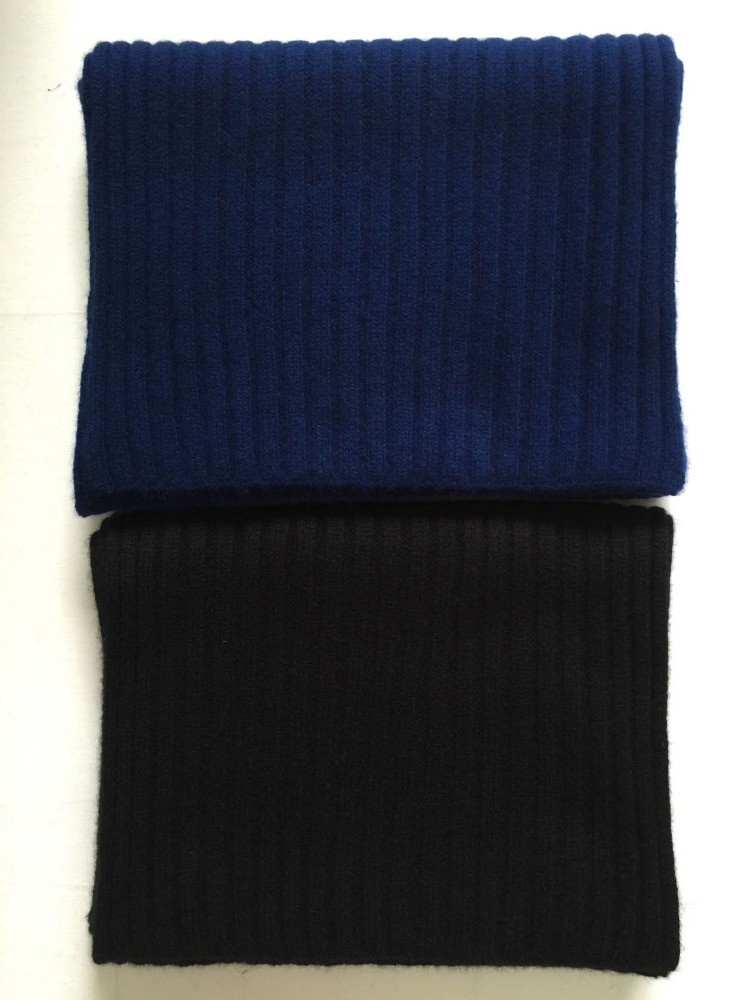 3 * 3 Rib Knitted Pure Cashmere Scarf , Adult Womens Knit Scarf For Hiking