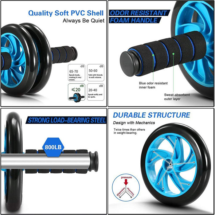 5 In 1 AB Wheel Roller Kit including Push UP Bar , Hand Gripper Jump Rope And Knee Pad