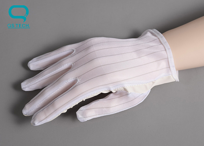 PU Palm Coated White Polyester Clean Room ESD Gloves 10pairs/bag
