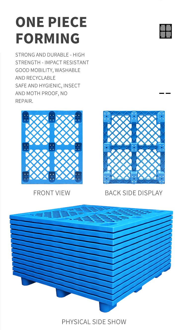 Cheap Durable Plastic Pallet Nestable Light Duty Nine Feets Single Sided Grid Used Recycled Plastic Pallet For Sale