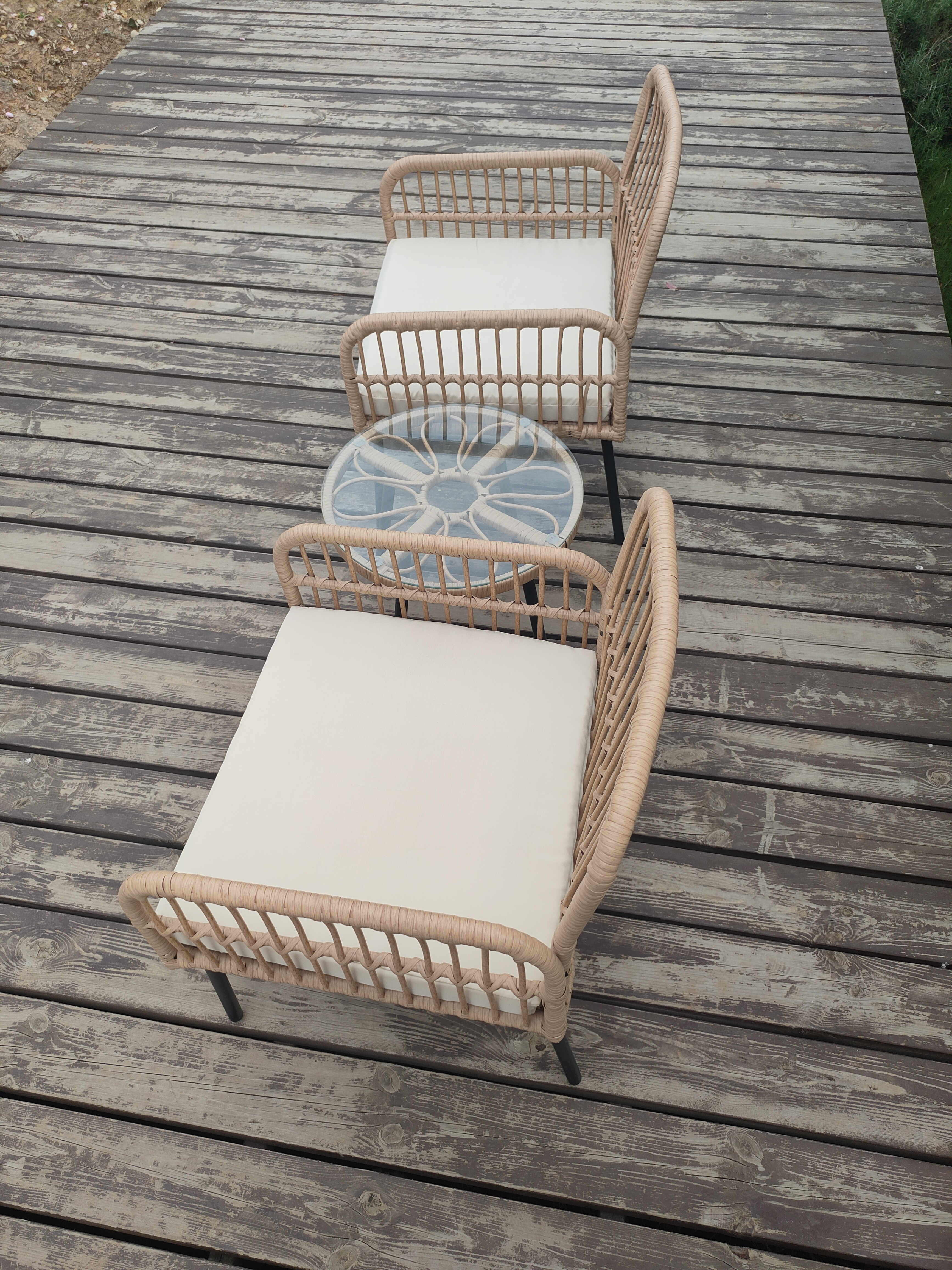 Woven Cool Rattan Garden Table Chairs Elegant Coffee Sofa Outdoor Furniture