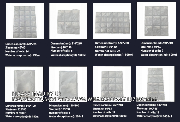 Ice Pack Sheet Absorption Water Fabric Reusable Freezer Dry Ice Cold Packs Gel Packs For Fresh Food Delivery