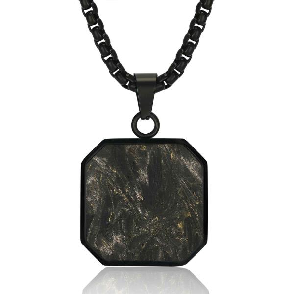 Waterproof Forged Carton Fiber Jewelry Hypoallergenic Square Bar Geometric