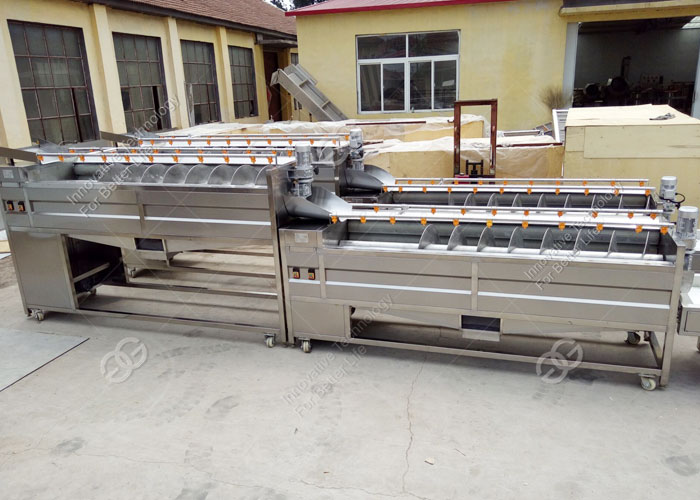 Full Automatic Industrial Potato Washing And Peeling Machine Carrot Ginger Washer Peeler