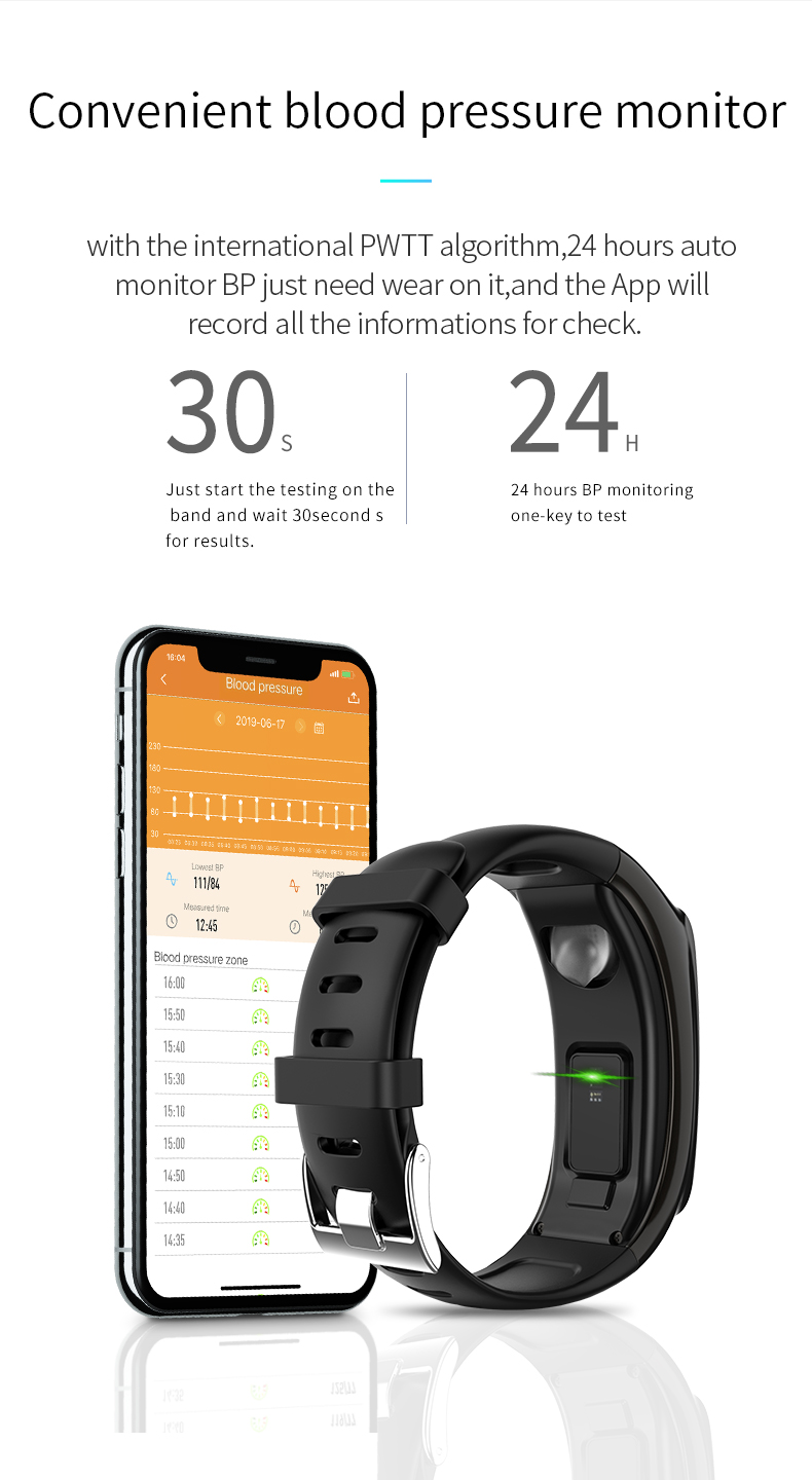 Smart 2 In 1 BT ECG Smart Watch IP67 Heart Rate Monitor Wristband