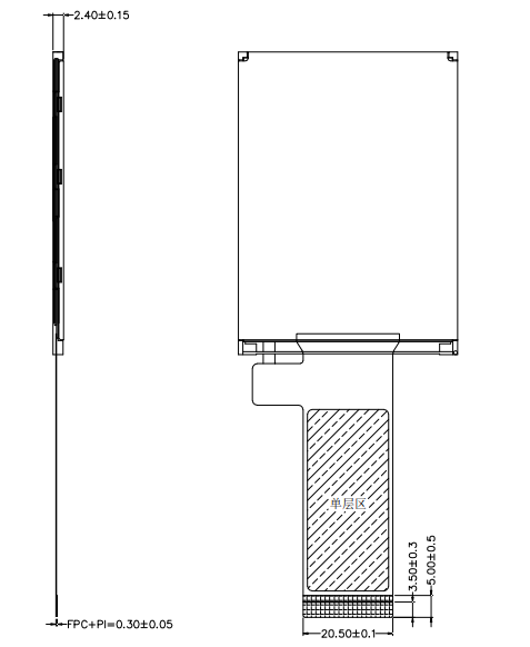 2.8 inch IPS Screen TFT LCD Module Display with ST7789V Driver IC 400cd/m2 Lumens Degrees and 240*320 Number of Pixels