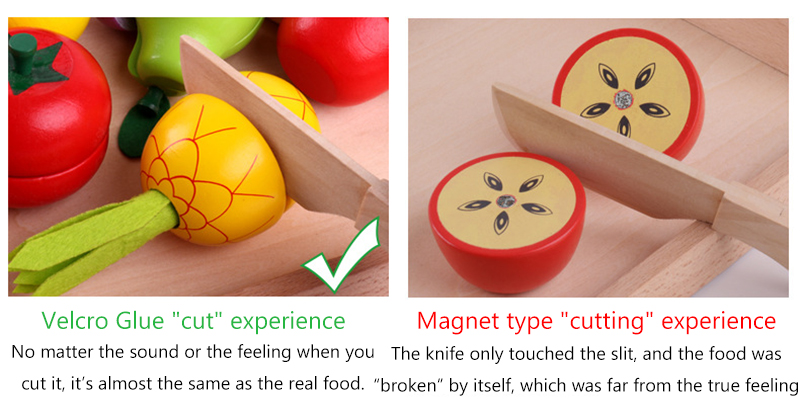 Cooking Props 5.5cm Wooden Role Play Food Magnetic Fruit Toys