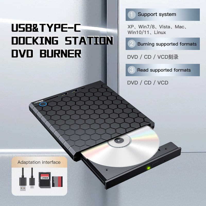 External CD DVD Burner USB 3.0 USB C CD-RW Drive DVD-RW Burner Writer Player