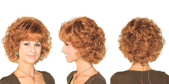 Women's Brown Synthetic Short Curly Wigs For African American