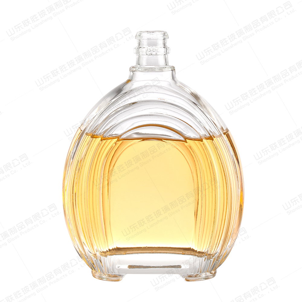Clear Amber Boston Round Glass Bottle for Liquid Medicine 500ml Base Material Glass BRANDY