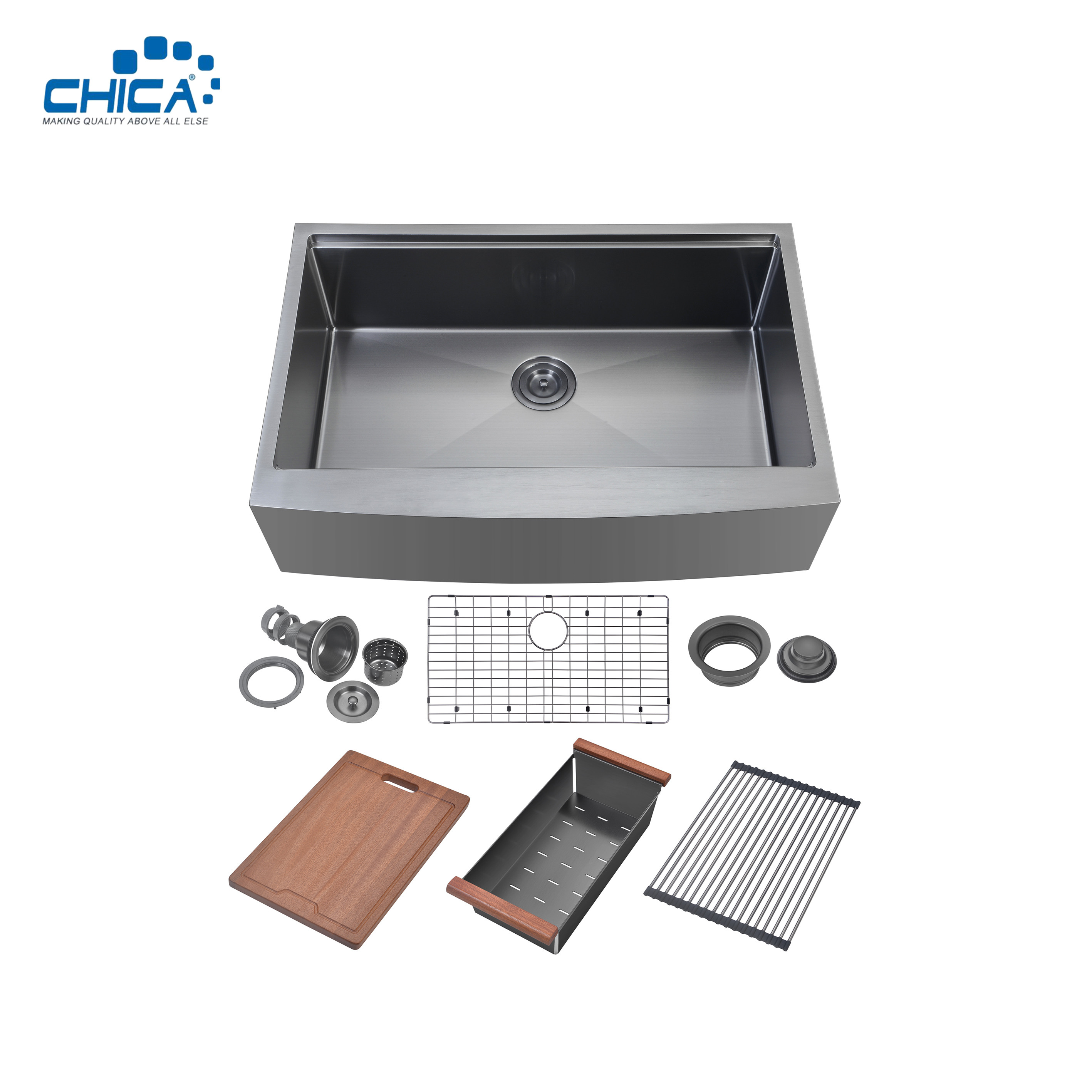 Handmade House Kitchen Sinks Apron Front stainless steel Single Bowl Kitchen Sinks