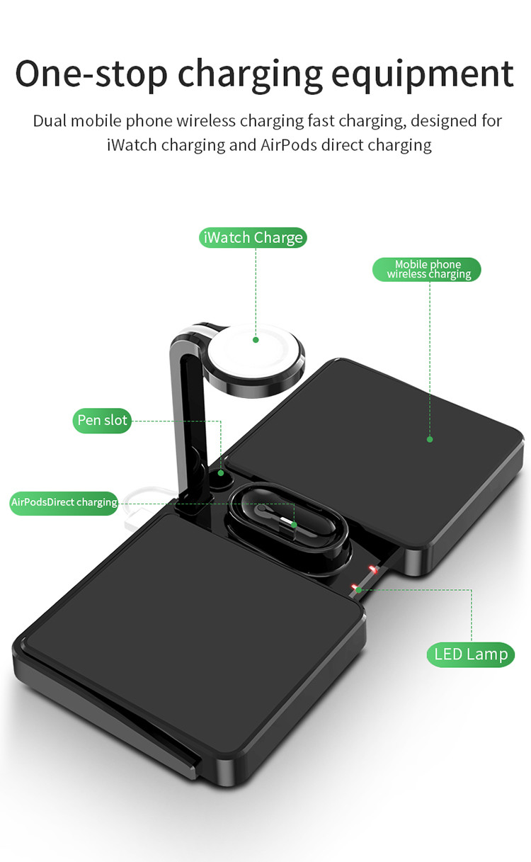Multipurpose 6 In 1 Wireless Charger Dock Station Phones For Airpords