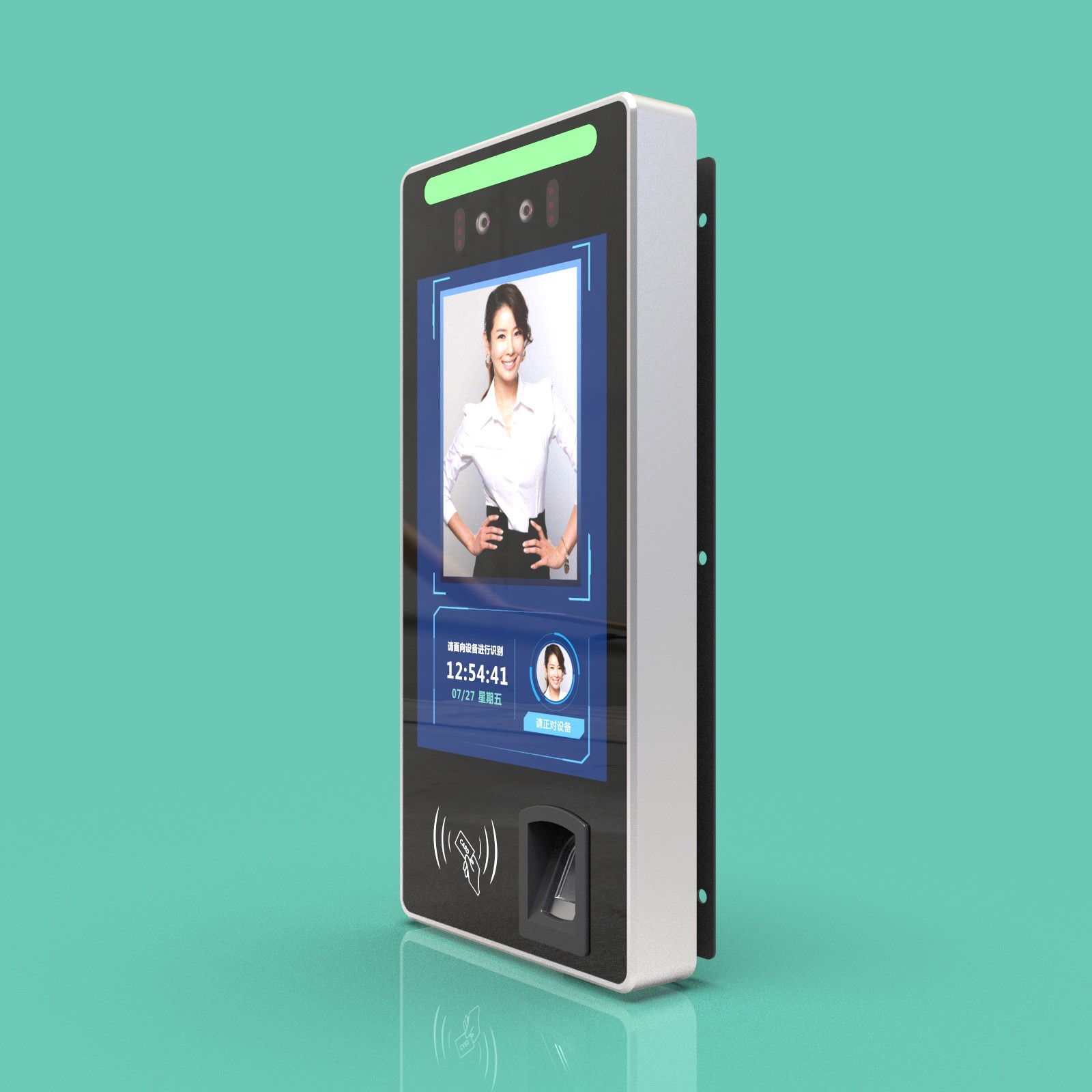 JP1817 Wall-Mounted Face Recognition and Fingerprint Access Control Device with a resolution of 800×1280 for clear image display