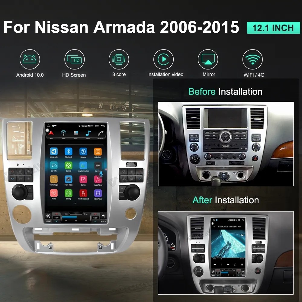 12.1 Inch Head Unit GPS Navigation Multimedia Player For2006-2015 Nissan Amanda Android Wireless Carplay BT 4G