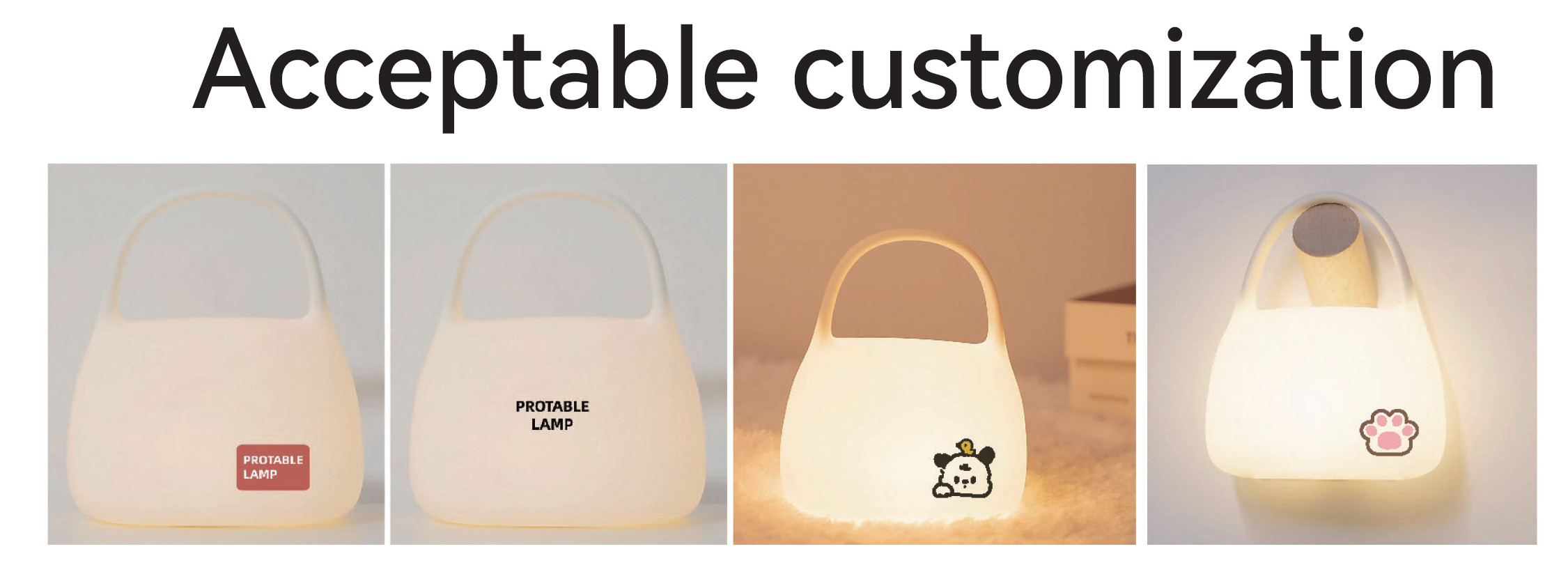 DIY Creative Gift Handbag Silicone Clapping Lamp With Time Bedside Decoration Atmosphere Sleeping Night Light