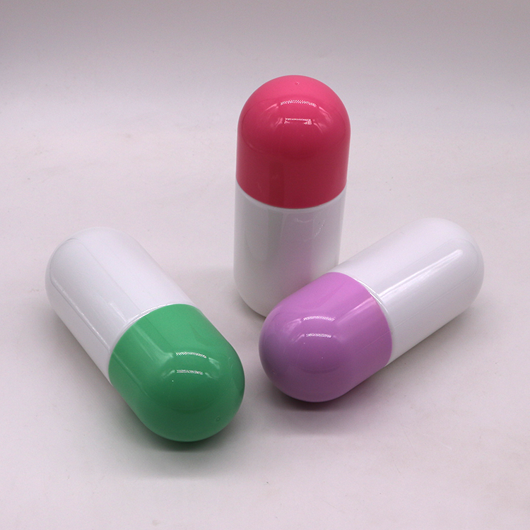 250ML/8OZ PET Bright Capsule Shape Food-Grade Plastic Bottle with Screw Cap and Heat Seal
