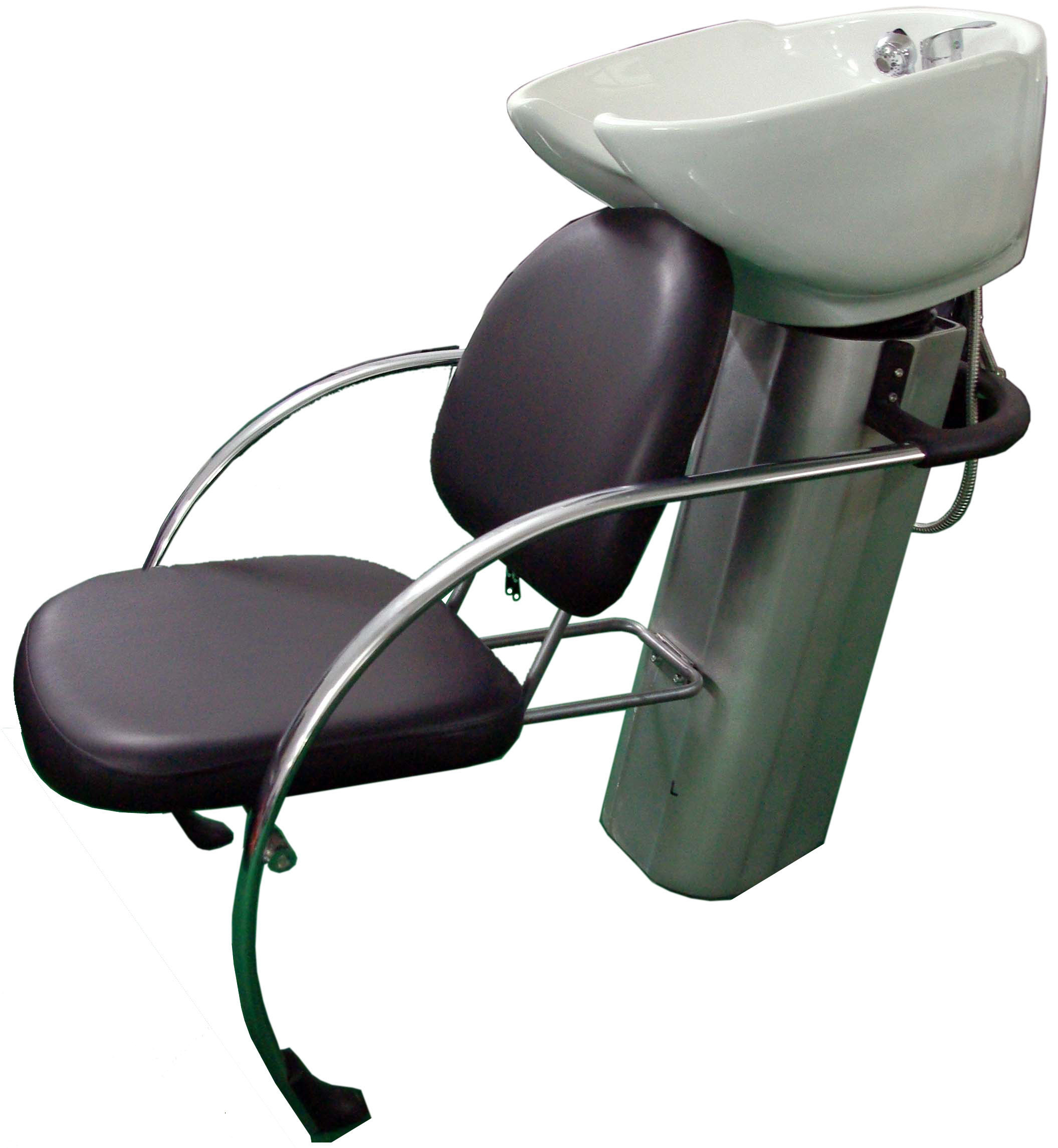 Metal Rack Portable Shampoo Bowl And Chair , Hair Shampoo Chair No Footrest