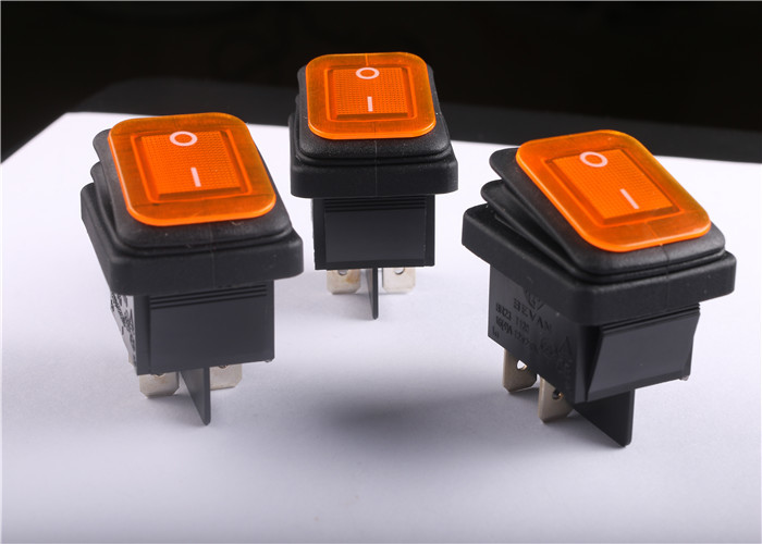 Honyone IP65 Waterproof Rocker Switch 4 Pin 12A 250VAC For Automotive