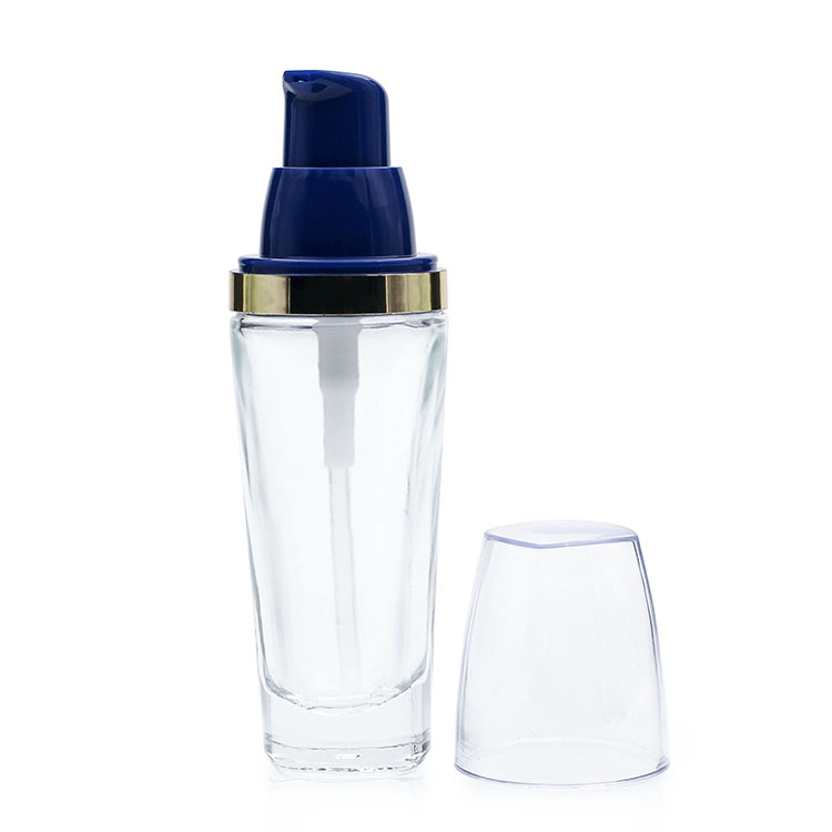 Clear OEM Liquid Foundation Bottles Cosmetic Glass Packaging