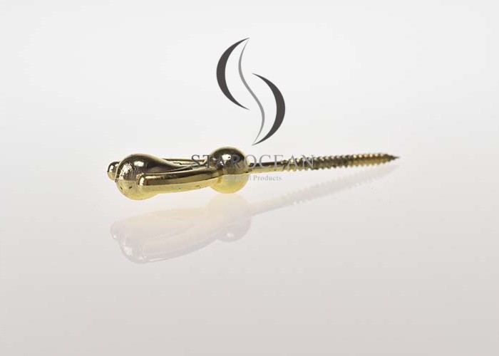 Gold Smooth Finish Coffin Ornament Screw Funeral Hardware, Small Size PS05