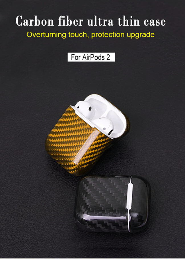 Impermeable Glossy Finish Carbon Fiber Airpods 2 Case