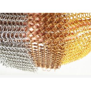Round Hole Chain Mail Curtain , Architectural Ring Mesh Curtain