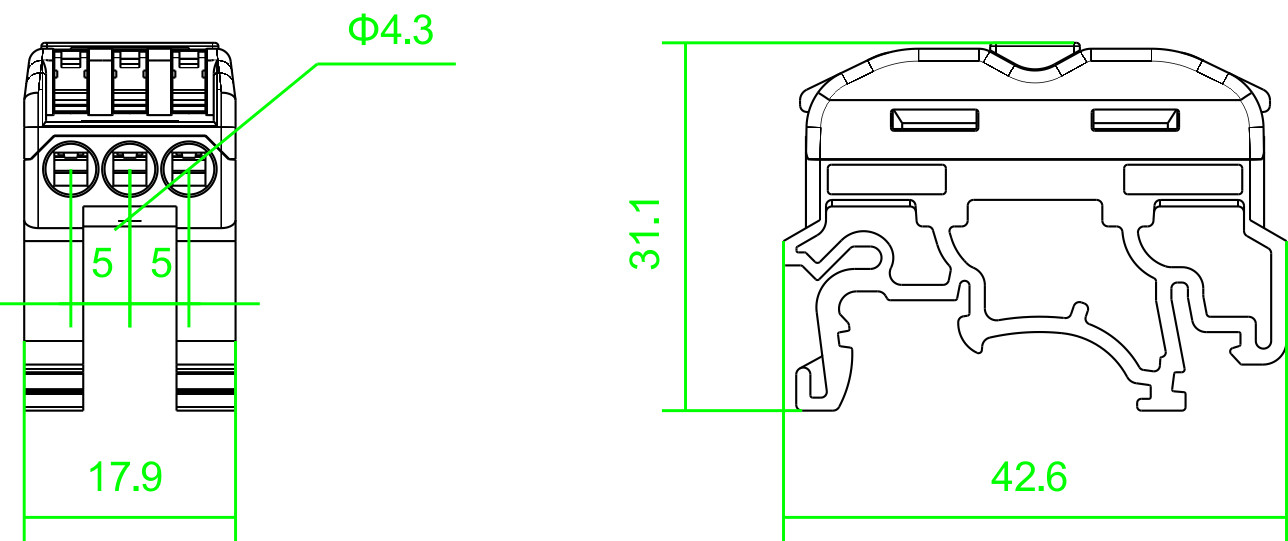 Instead UK2.5B Din Rail Terminal Blocks Fast Connection Press Wire Splicing