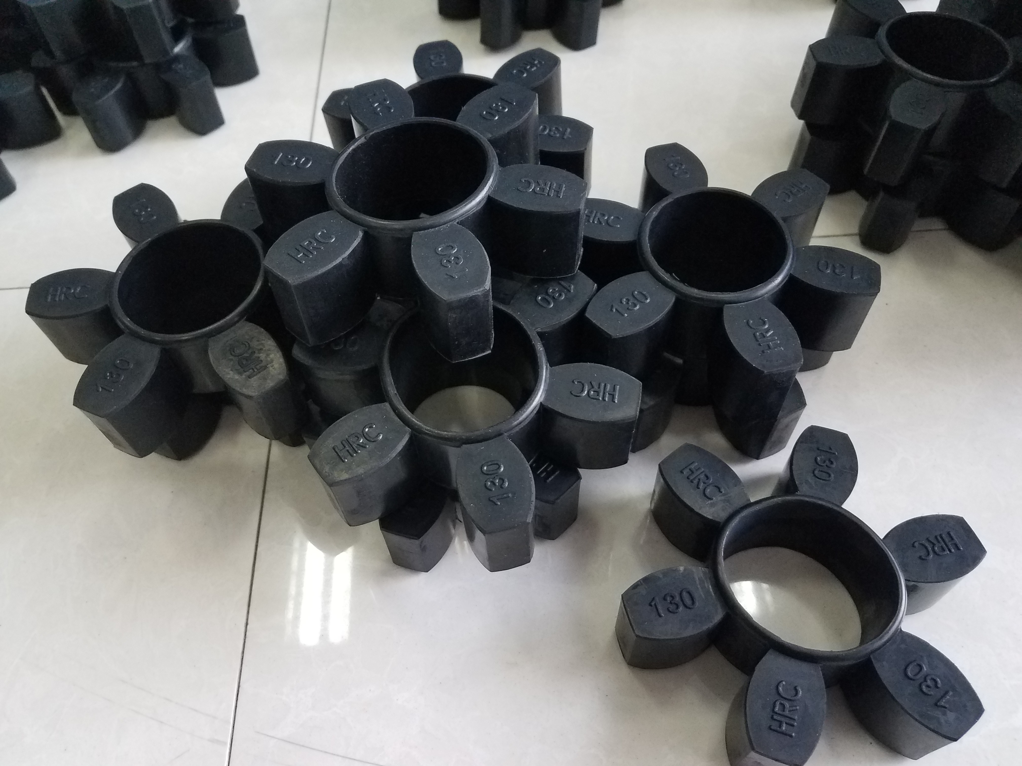 8 - 55Mpa Tensile Strength Polyurethane Coupling , HRC PU Coupling,Black Color