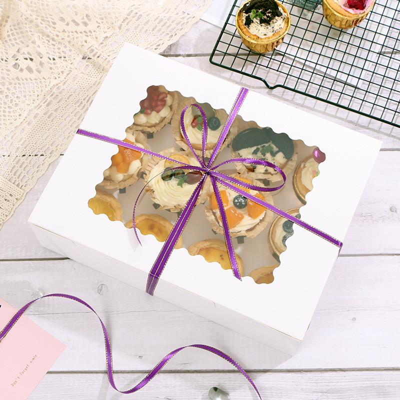 Customized Recycled Cake Packaging Box With Clear Window