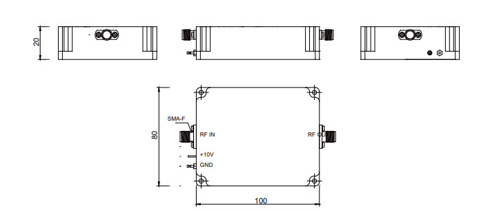 2 - 4.4 GHz EMC Amplifiers High Power P1dB 37 dBm Wideband Power Amplifier