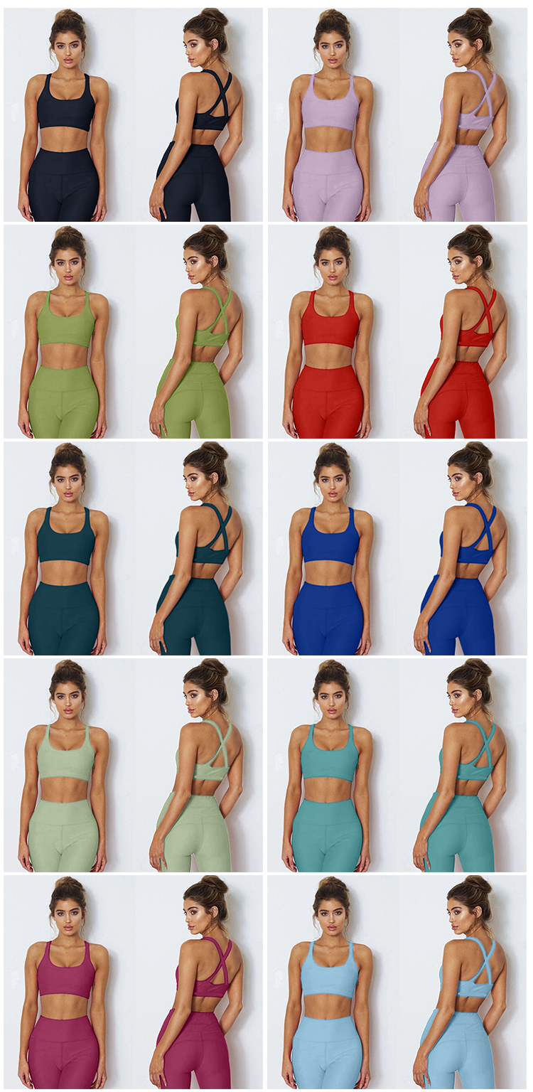 Wholesale Wireless Racerback Sport Bra Breathable Front Hook Sexy Women's Wirefree Sport yoga Bra lady sex bra underwear