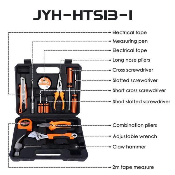 JYH-HTS09-7 Home Mechanic Tool Set Box Kit Combination Screwdriver Wrench