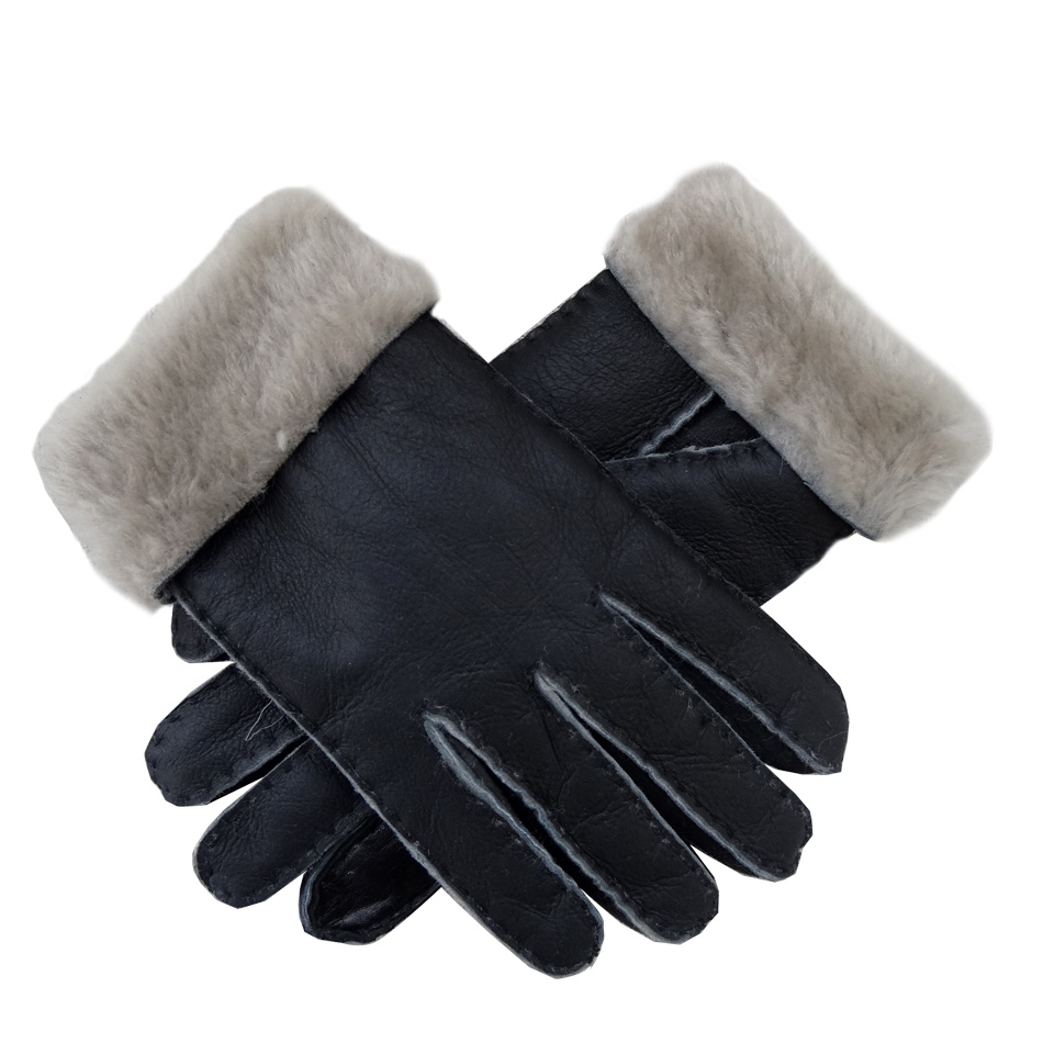 Sheepskin Mens Leather Smart Gloves , Winter Mens Lined Leather Gloves