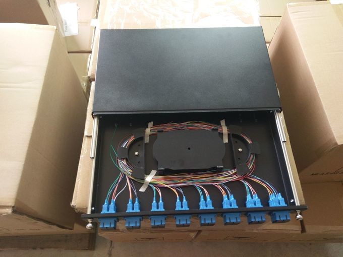 Rack Mounted FTTB 48F Fiber Optic Cable Terminal Cold Roll Steel SC LC