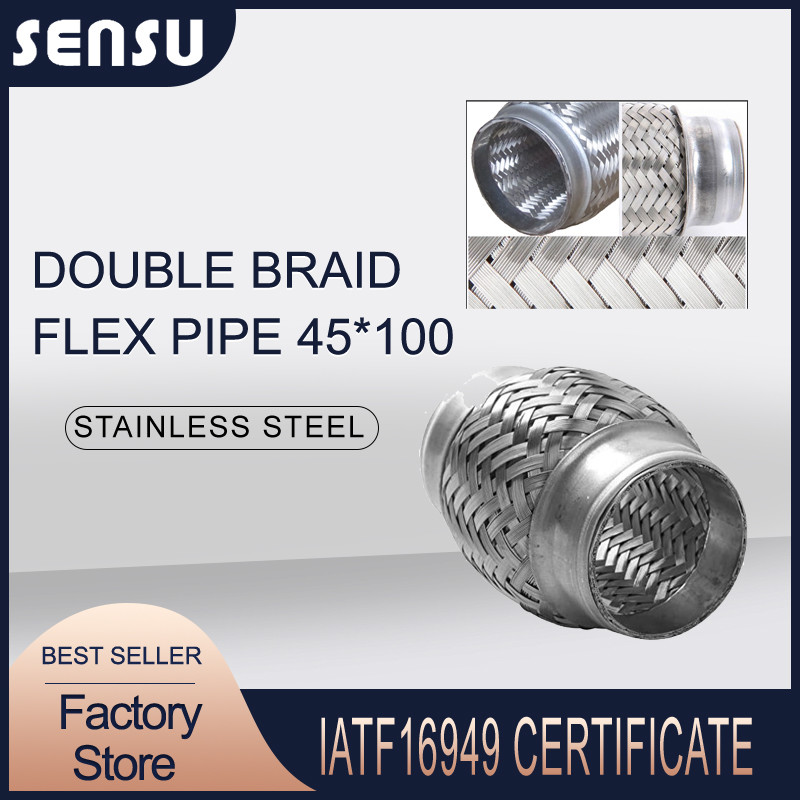 High Flexibility CarID 1.5Inch Stainless Steel Exhaust Flex Pipe 45*150*250mm