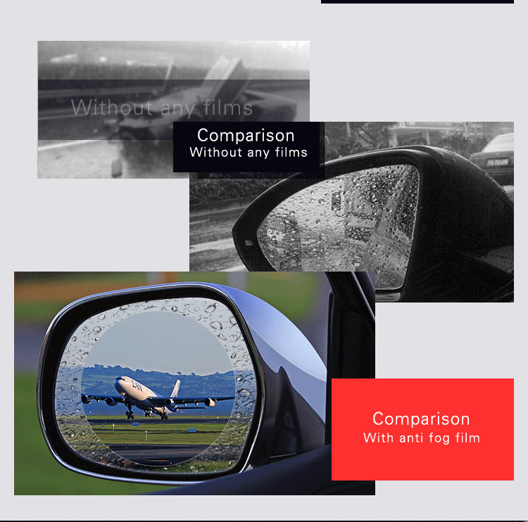 NEW MARKET UV protection anti rain anti oil anti water dust remover safety car ant fog mirror film