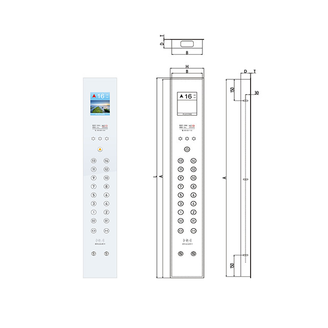 2-24 Floor Tempered Glass Elevator Spare Parts Elevator Car COP Panel Lift COP