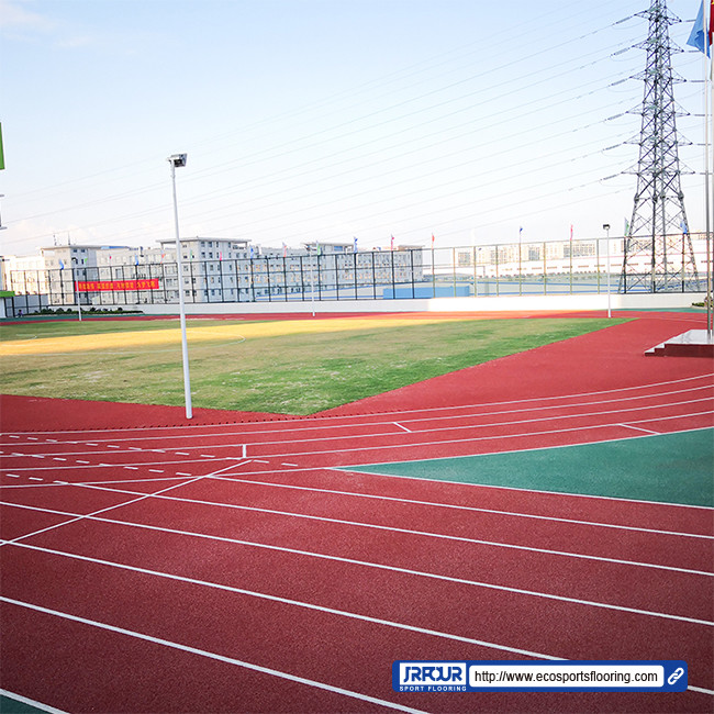 Two Layer EPDM Jogging Track Material Blue Recyclable Waterproof