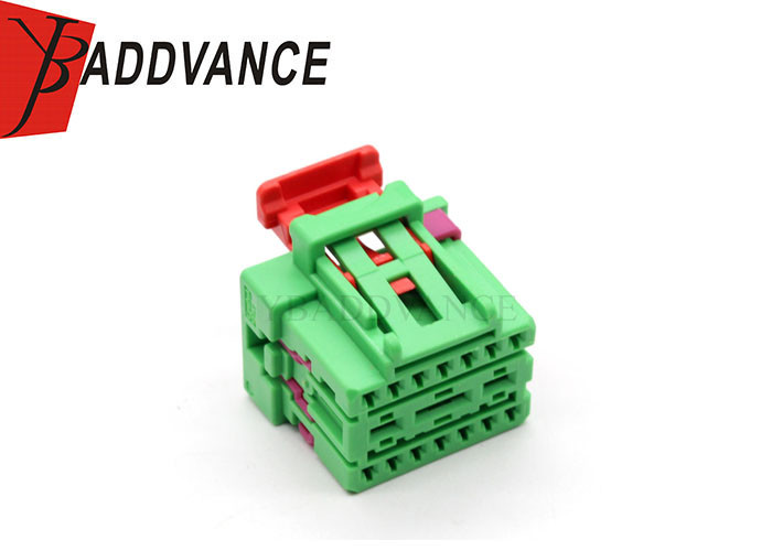 17 Pin Female Electrical PBT GF10 Connector Green Color For Automotive Cars