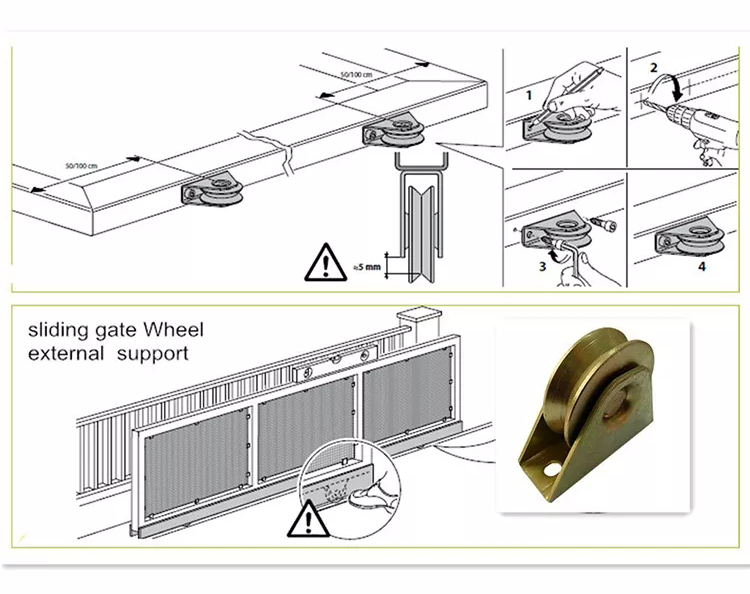 Zinc Plated Gate Roller Wheel Stable Operation Door Window Rollers
