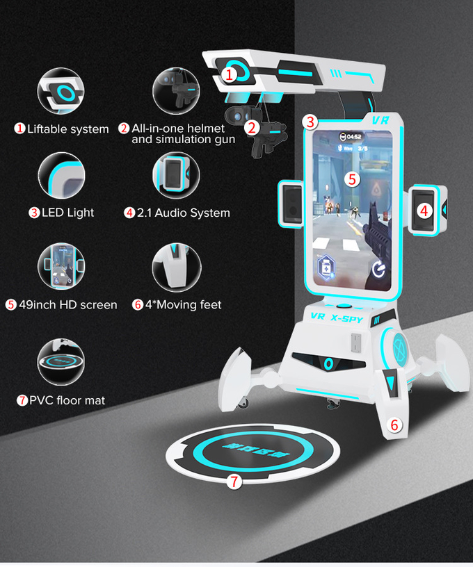 1 Player Vr Shoot Machine Standing Virtual Reality 9d Gun Game Machine Coin Operated